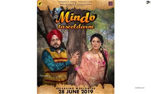 Poster of Pollywood love/drama film, Mindo Taseeldarni starring Kavita Kaushik & Karamjeet Anmol